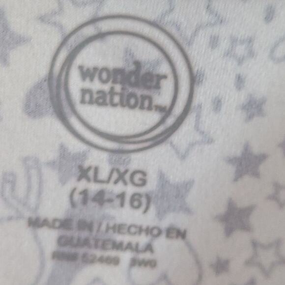 Good condition Wonder Nation Shirt White Graphic Girls Size XL 14/16 - Picture 6 of 6